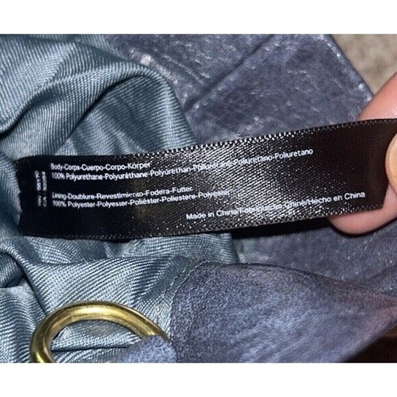 Anthropologie Blue Vegan Faux Ruffle Clutch Going Out Party - Picture 4 of 6